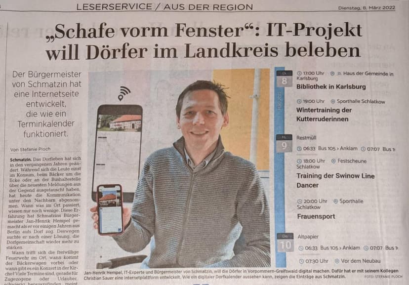 Schafe vorm Fenster will Dörfer in VG digitaler machen