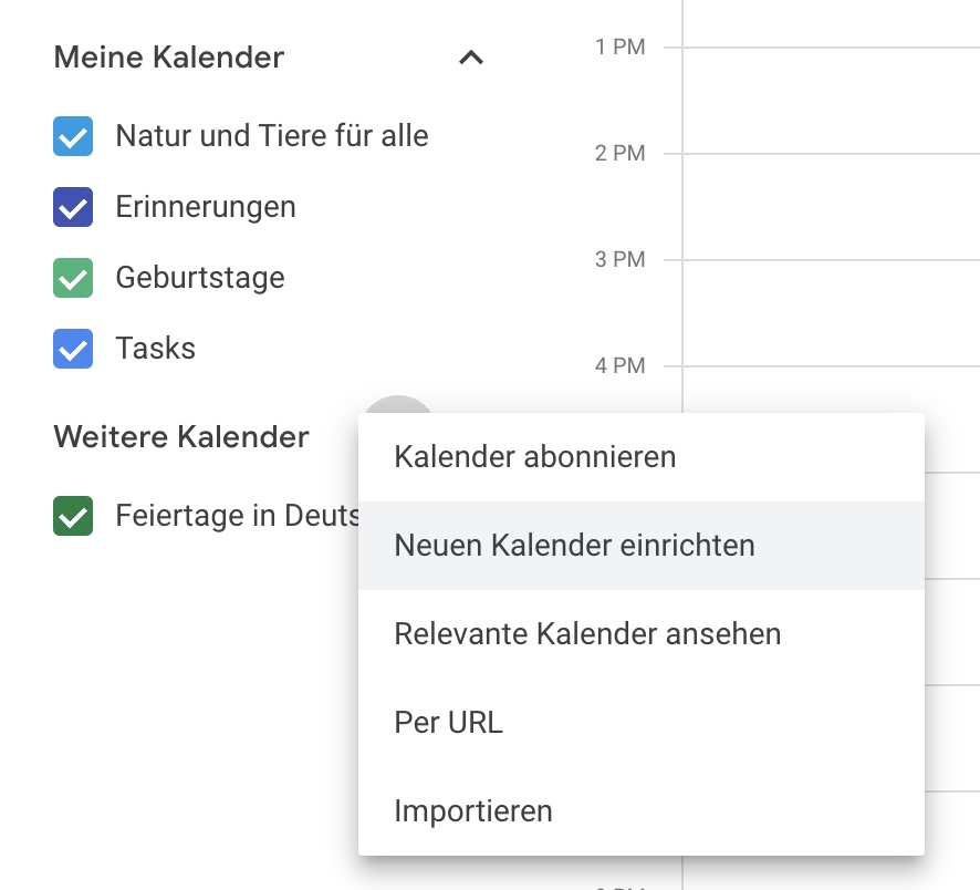 Google Kalender erstellen