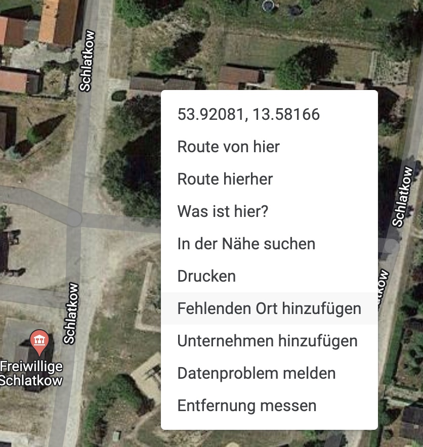 Ort auf Google Maps ergänzen